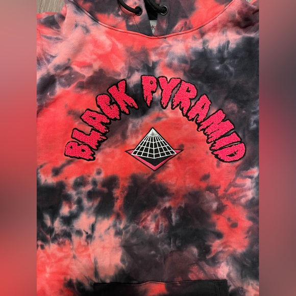 Black Pyramid Mens Collection Tie Dye Hoodie With Logo Print - Size Medium - Picture 4 of 9